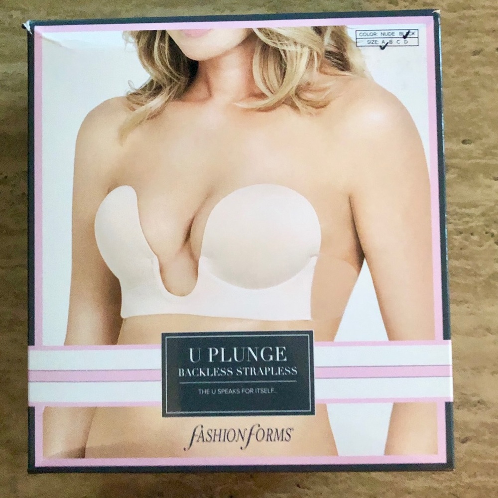 Fashion Forms U Plunge Backless strapless Bra Sz A